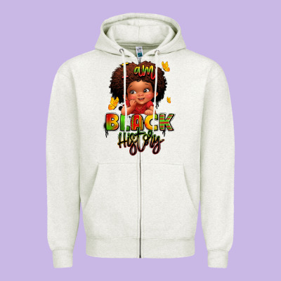 I Am Black History Juneteenth Zipper Hoodie Designed By Lillyallendesigns