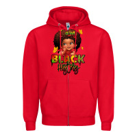Red i am black history juneteenth Zipper Hoodie - LillyAllenDesigns