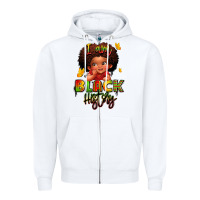 White i am black history juneteenth Zipper Hoodie - LillyAllenDesigns