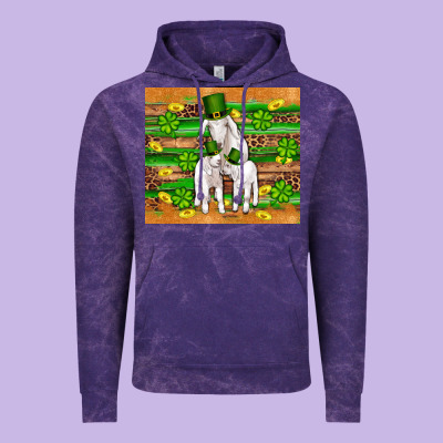 St Patricks Goat Family Shamrock Gold Serape Leopard Glitter Wooden Tu Vintage Hoodie Designed By Artiststas
