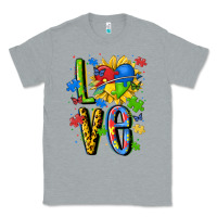 Heather Grey autism love Classic Tee - MaliasSmallBusiness