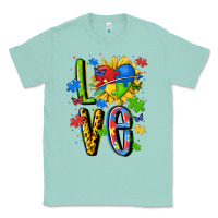 Seafoam autism love Classic Tee - MaliasSmallBusiness