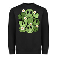 Black st. patrick's day green smile Heavyweight Sweatshirt - MaliasSmallBusiness