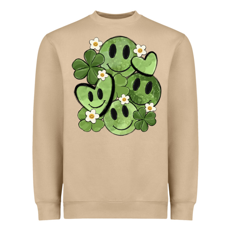 St. Patrick's Day Green Smile Heavyweight Sweatshirt by MaliasSmallBusiness | Teevron