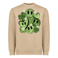 Mushroom st. patrick's day green smile Heavyweight Sweatshirt - MaliasSmallBusiness