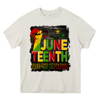 Cream juneteenth fist free ish since 1865 with background Heavy Core Tee - HRA Design Shop