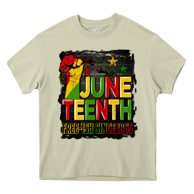 Juneteenth Fist Free Ish Since 1865 With Background Heavy Core Tee by HRA Design Shop | Teevron