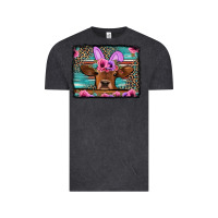 Vintage Black easter floral leopard cow Vintage Tee - Jasminsmagicworld