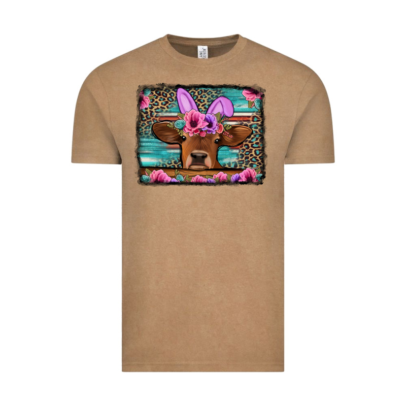 Easter Floral Leopard Cow Vintage Tee by Jasminsmagicworld | Teevron
