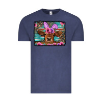 Vintage Denim easter floral leopard cow Vintage Tee - Jasminsmagicworld
