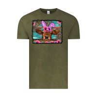 Vintage Olive easter floral leopard cow Vintage Tee - Jasminsmagicworld