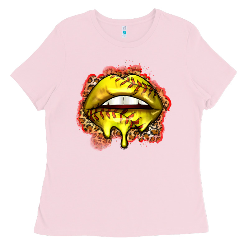 Softball Lips Ladies Tee by Zillion Design Studio | Teevron
