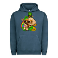 Pigment Midnight Navy St. Patrick's boho skull Urban Hoodie - OliviaCreatesArt