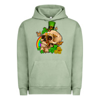 Pigment Oil Green St. Patrick's boho skull Urban Hoodie - OliviaCreatesArt