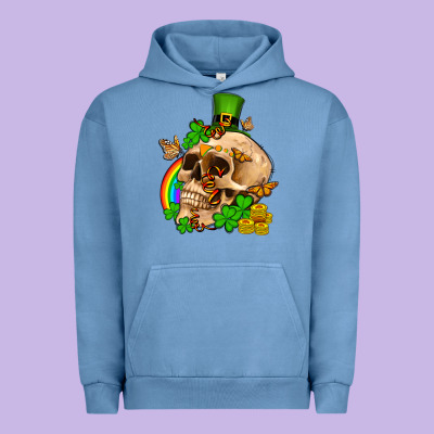 St. Patrick's Boho Skull Urban Hoodie Designed By Oliviacreatesart