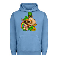 Pigment Pebble Blue St. Patrick's boho skull Urban Hoodie - OliviaCreatesArt