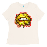 Bone softball lips Ladies Tee - Zillion Design Studio