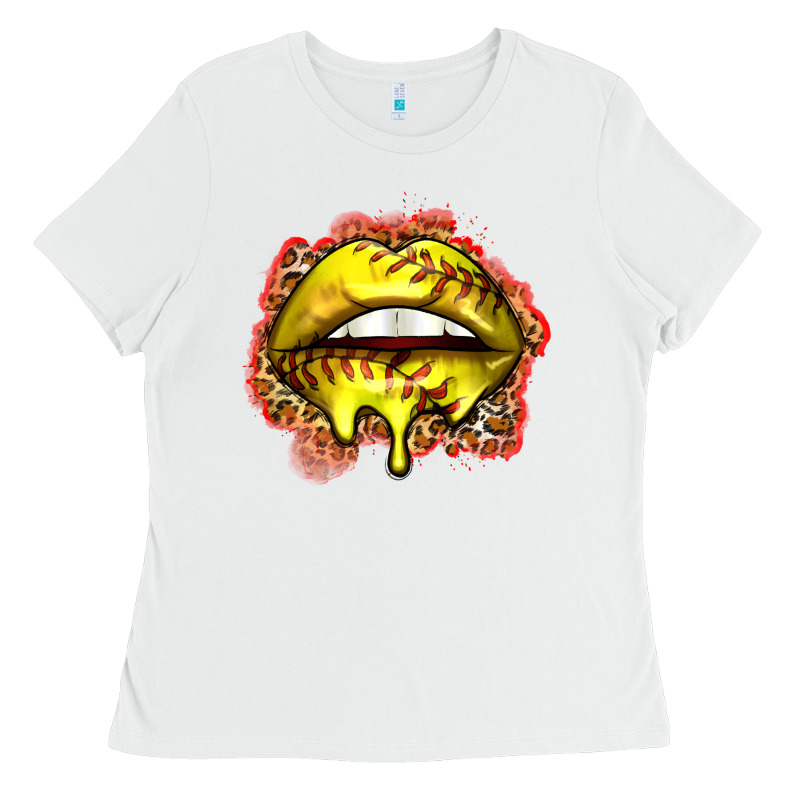 Softball Lips Ladies Tee by Zillion Design Studio | Teevron