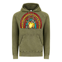 Vintage Olive softball rainbow Vintage Hoodie - Artiststas