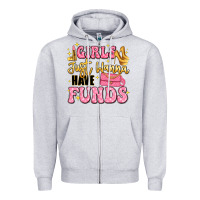 Heather Grey girls just wanna have funds Zipper Hoodie - LillyAllenDesigns