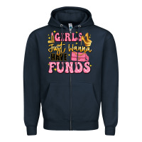 Navy girls just wanna have funds Zipper Hoodie - LillyAllenDesigns