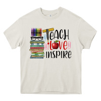 Cream teach love inspire Heavy Core Tee - BarkalooDesign