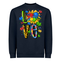 Navy autism love Heavyweight Sweatshirt - MaliasSmallBusiness
