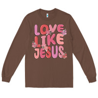 Chestnut love like jesus Long Sleeve Tee - MaliasSmallBusiness