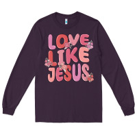 Plum love like jesus Long Sleeve Tee - MaliasSmallBusiness