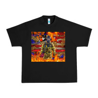 Black Western Firefighter With American Urban Heavy Tee - LillyAllenDesigns