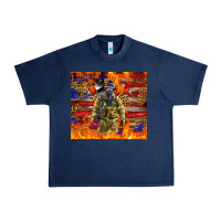 Navy Western Firefighter With American Urban Heavy Tee - LillyAllenDesigns