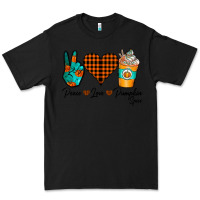 Black Peace Love Pumpkin Spice Premium Tee - CowhideDigitalArt