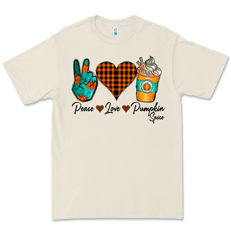 Peace Love Pumpkin Spice Premium Tee by CowhideDigitalArt | Teevron