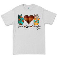 Dove Grey Peace Love Pumpkin Spice Premium Tee - CowhideDigitalArt