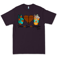 Plum Peace Love Pumpkin Spice Premium Tee - CowhideDigitalArt