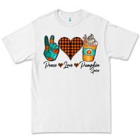White Peace Love Pumpkin Spice Premium Tee - CowhideDigitalArt