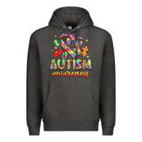 Charcoal Heather Autism Awareness Premium Hoodie - NancyCooperArtShop