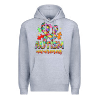Heather Grey Autism Awareness Premium Hoodie - NancyCooperArtShop