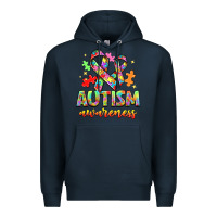 Navy Autism Awareness Premium Hoodie - NancyCooperArtShop