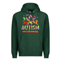 Sports Green Autism Awareness Premium Hoodie - NancyCooperArtShop