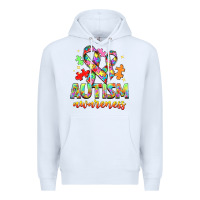 White Autism Awareness Premium Hoodie - NancyCooperArtShop