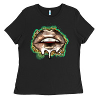 Black soccer lips Ladies Tee - Zillion Design Studio