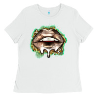White soccer lips Ladies Tee - Zillion Design Studio