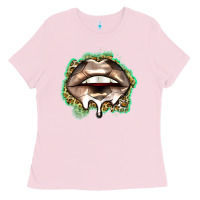 Bubblegum Pink soccer lips Ladies Tee - Zillion Design Studio