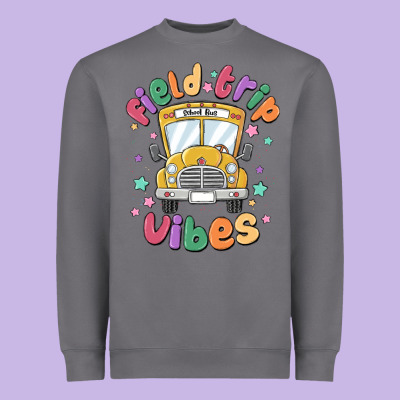 Field Trip Vibes Heavyweight Sweatshirt Designed By Maliassmallbusiness