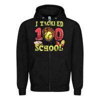 Black i tackled days of school softball Zipper Hoodie - LillyAllenDesigns