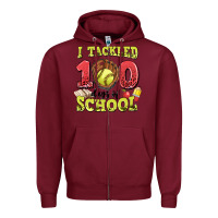 Burgundy i tackled days of school softball Zipper Hoodie - LillyAllenDesigns