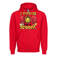 Red i tackled days of school softball Zipper Hoodie - LillyAllenDesigns