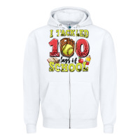 White i tackled days of school softball Zipper Hoodie - LillyAllenDesigns
