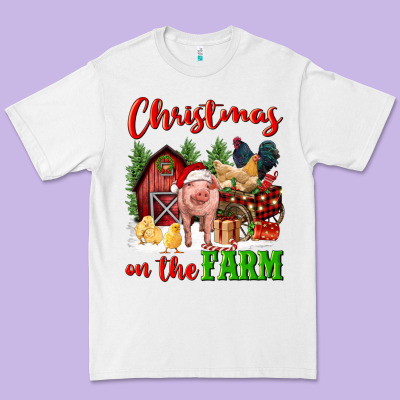 Christmas On The Farm Premium Tee Designed By Fadigitalartstudio